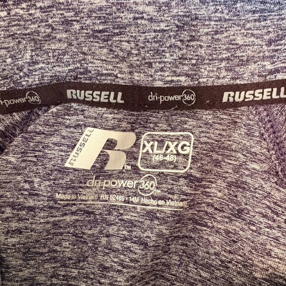 🔥 RUSSELL Dri-Power 360 Quarter-Zip | Heathered Blue | XL | Performance Layer - Picture 2 of 2